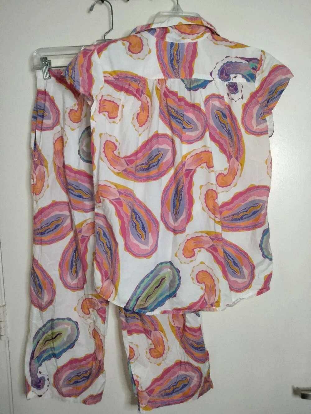 The Cat's Pajamas (Sz S) Multicolored Paisley-Print Short-Sleeve 2PC Pajama Set